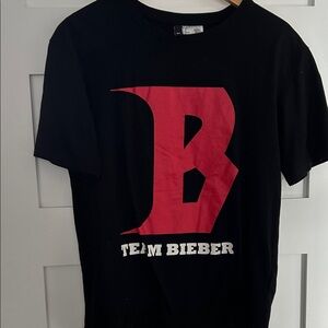 H&M Black and Red Team Bieber Tee
